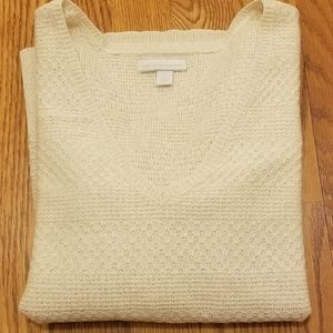 New York & Company Cream Metallic Sweater